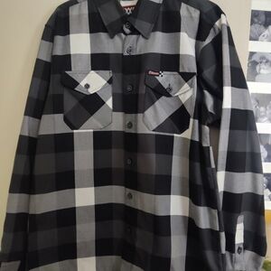 DIXXON Black and Gray Plaid Men's Shirt
